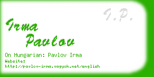 irma pavlov business card